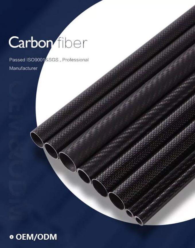High Modulus 3K Twill Carbon Fiber Round Tube Roll Wrapped Tubing