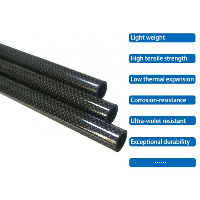 High Modulus 3K Twill Carbon Fiber Round Tube Roll Wrapped Tubing