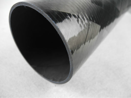 Glossy Filament Wound Carbon Fiber Tube / Pipes 50mm thickness