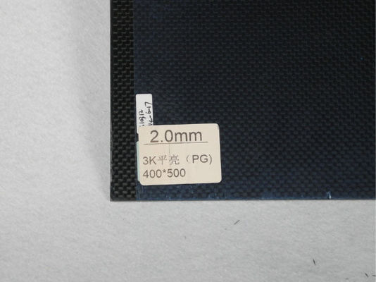 Glossy surface and Standard Layup Full Carbon Fiber Plate 400 × 500mm × 2.0mm Plain