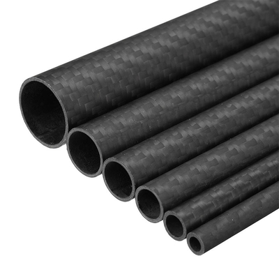 3K Roll Wrapped Carbon Fiber Pipe / Tube Twill Matte Finish 30 X 28 X 1000mm