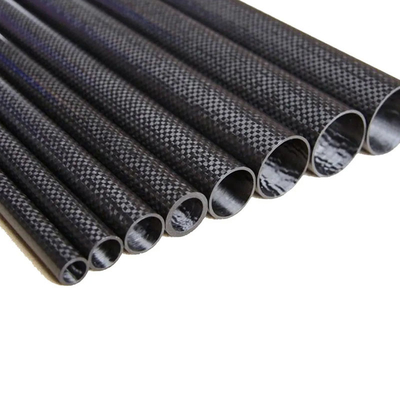 Twill Woven Finish Round 3K Carbon Fiber Tube High Strength Roll Wrapped