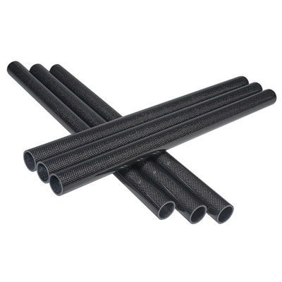 3K Glossy Twill Surface Carbon Fiber Pipes / Tubes / Tubing Customized High Strength