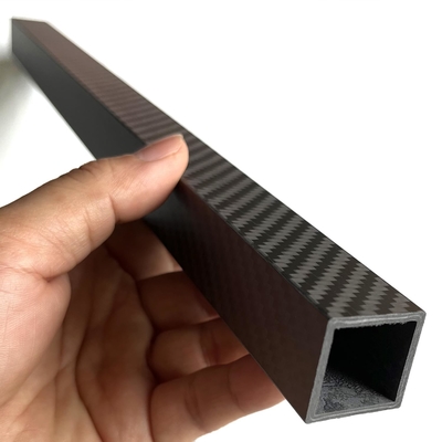 Square Carbon Fiber Tube 25x25x420MM,2.0MM Wall Thickness,12/16/20MM Available,3K Roll Wrapped Twill Matte Finish