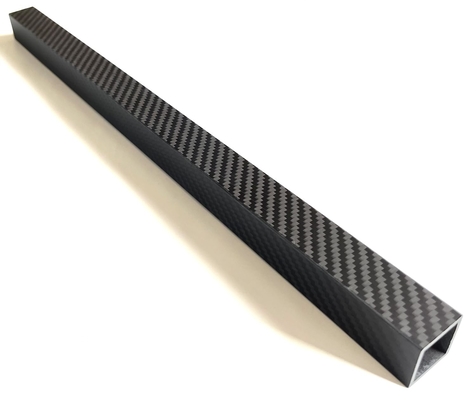 Square Carbon Fiber Tube 25x25x420MM,2.0MM Wall Thickness,12/16/20MM Available,3K Roll Wrapped Twill Matte Finish