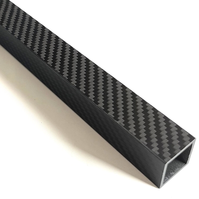 Square Carbon Fiber Tube 25x25x420MM,2.0MM Wall Thickness,12/16/20MM Available,3K Roll Wrapped Twill Matte Finish