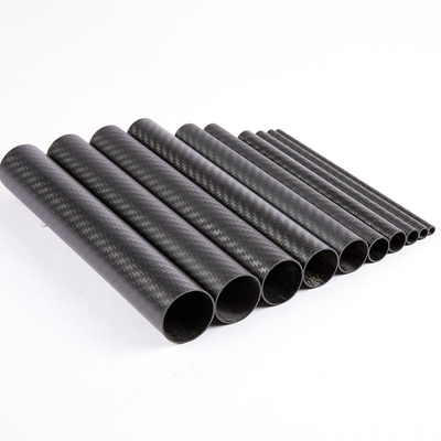 Standard Carbon Fiber Round Tube Opaque Black 7/8 In Inside Dia, 1 In Outside Dia 0°F To 180°F