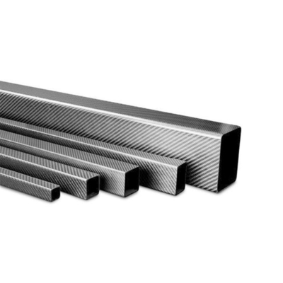 High Strength Roll Wrapped Rectangular Carbon Fiber Tube 3K Matte Plain Weave Surface