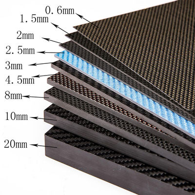 High Strength 3K Carbon Fiber Sheet Twill / Plain Glossy or Matte Lightweight & Durable Sheet