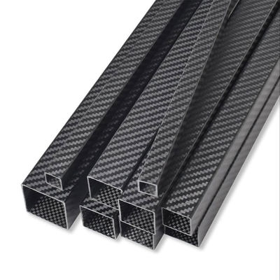 3K Full Carbon Fiber Square Tube, High Strength Length 500mm OD 10mm 15mm 20mm 22mm 25mm 30mm