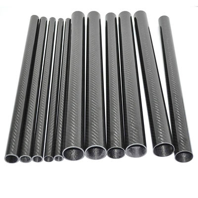 Roll Wrapped Carbon Fiber Tube 14/16/18/20/25mm Glossy 1mm/2mm Wall Thickness