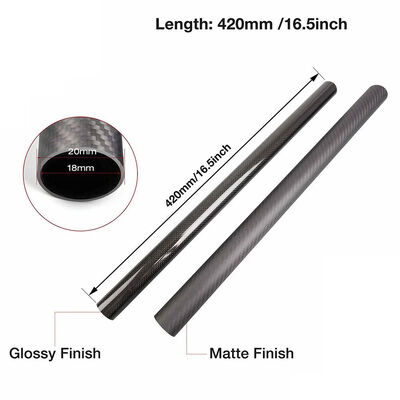 High Temperature Resistant 420mm /16.5inch 100% 3K Carbon Fiber Tube for Structural Applications
