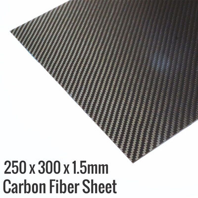 250 x 300 x 1.5mm Carbon Fiber Board 3K Twill Plain Weave Glossy Matte