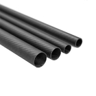 3K Twill Round Carbon Fibre Tubes Poles With Roll Wrapping