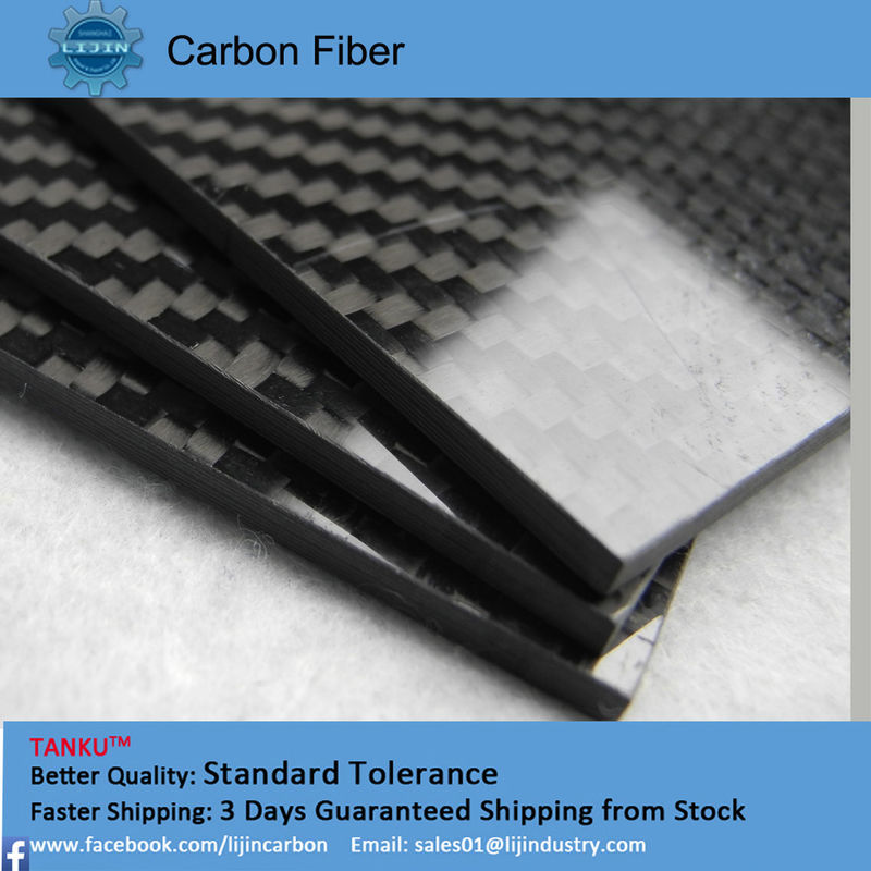 5.0mm 400mm*500mm high modulus carbon fiber sheeting black color