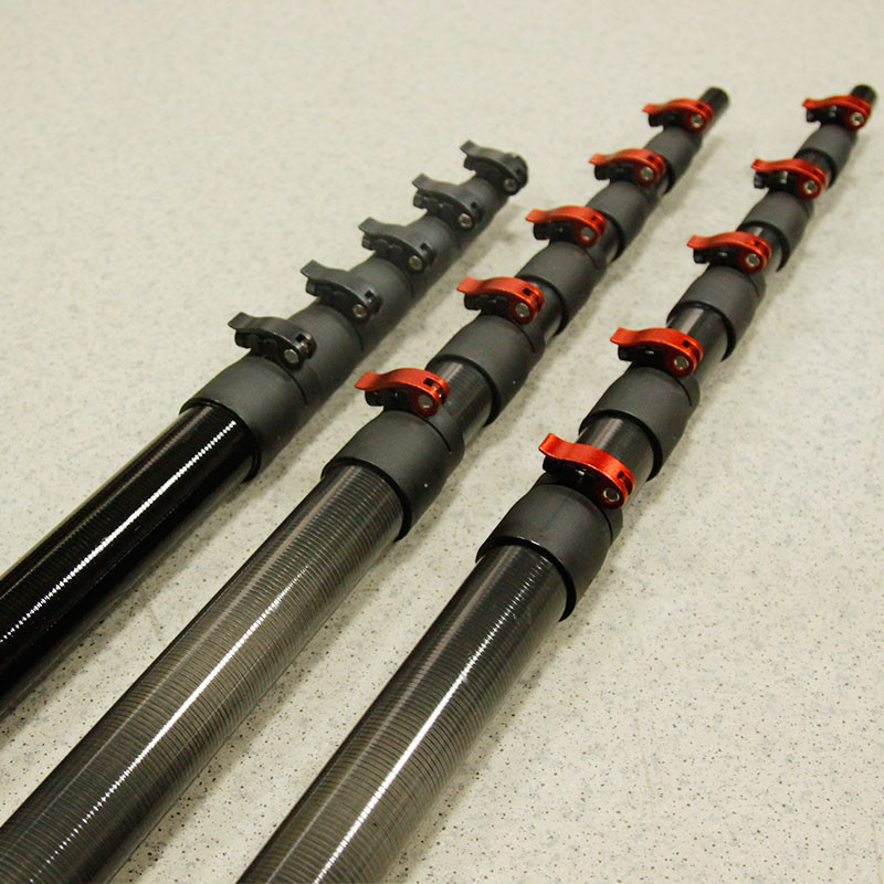 Industrial 3K Carbon Fiber Telescopic / Extension Pole Anti Ultraviolet Radiation