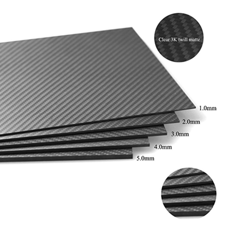 0.5mm - 12mm Thickness 3K Carbon Fiber Plate Laminate Twill Weave Panel Sheets