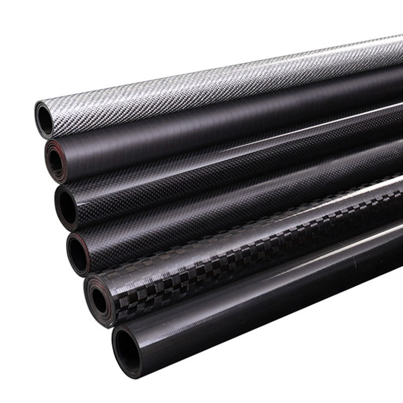 Strong Rigid Tube Roll Wrapped Carbon Fiber Tube Twill Weave Gloss Finish – 48″Long