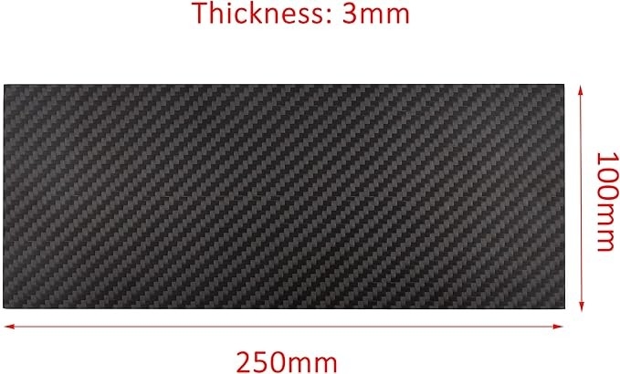 Carbon Fiber Sheet 3MM Thickness 100X250mm 3K Matte Surface Carbon Fiber Plate Board