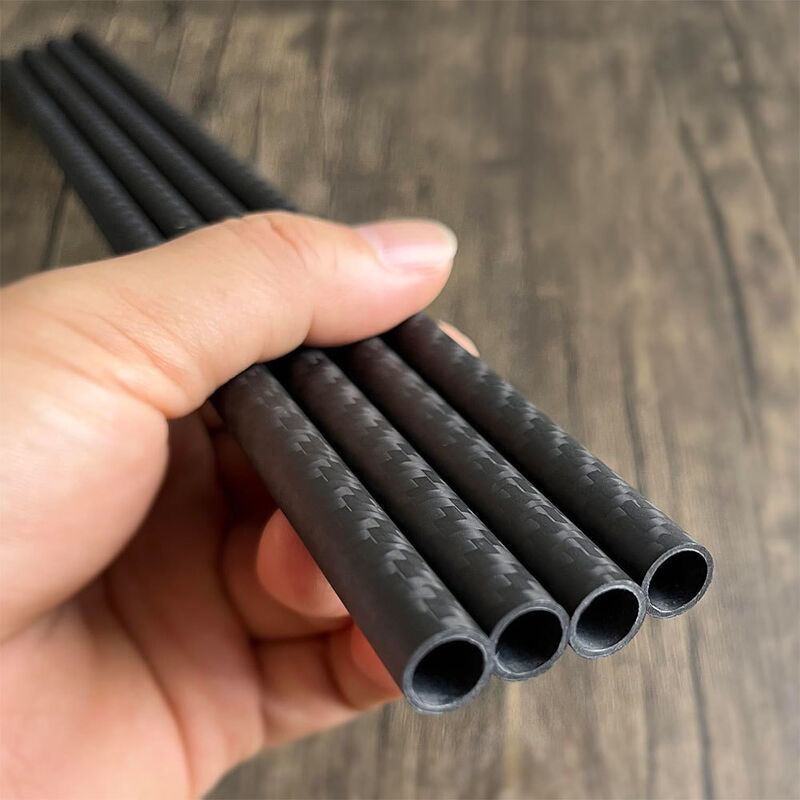 3K Twill Weave Carbon Fiber Tube with Roll Wrapped Technology and Custom Size Options