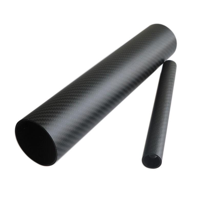 Lacquered 3K Matte Twill Weave Carbon Fiber Tube For Idler Rollers