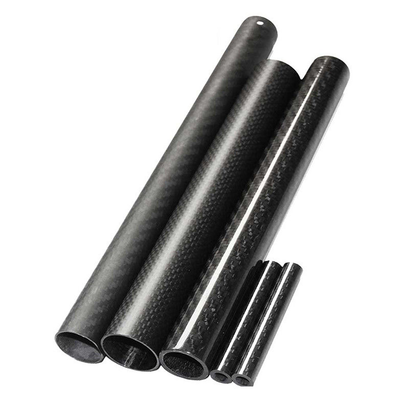 CFRP Gloss Finish Twill Weave Carbon Fiber Pipes Chemical Resistance