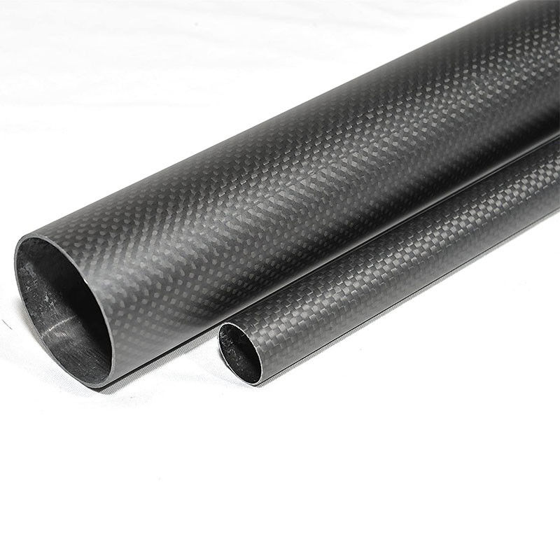 Roll Wrapped Lightweight 3K Carbon Fiber Pipe 2x2 Twill Surface