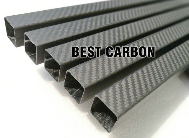 Square Plain Twill Weave Carbon Fiber Tubing For Advertising Panels