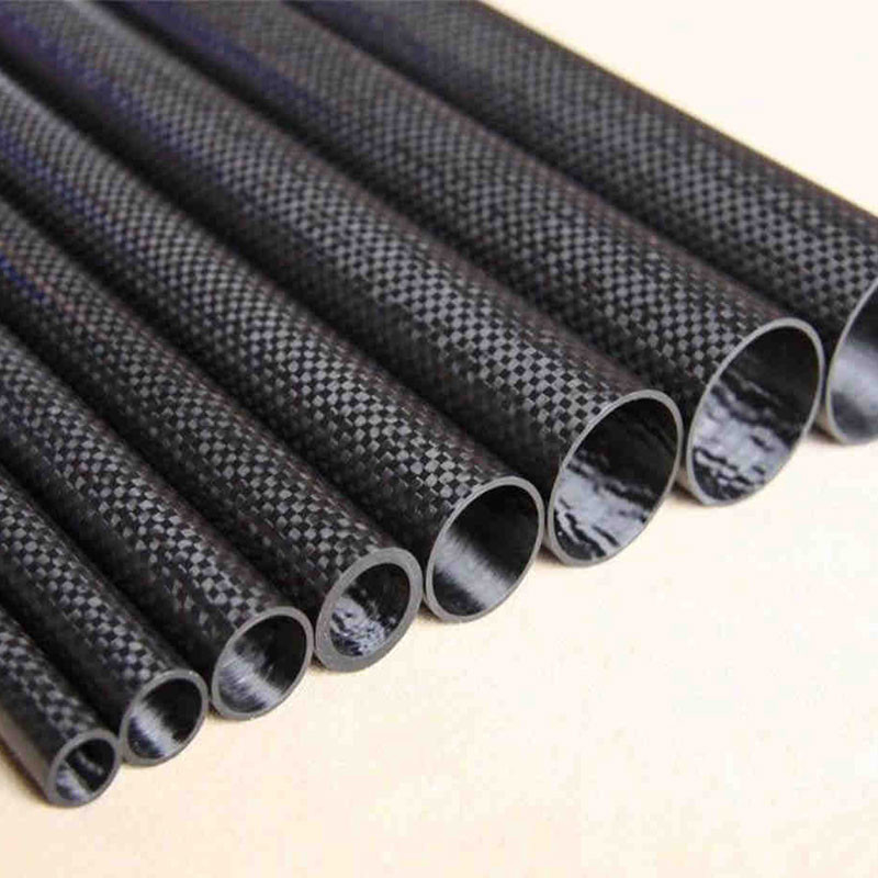 High Flexibility 3K Woven Roll Wrapped Carbon Fiber Tube With Good Durability