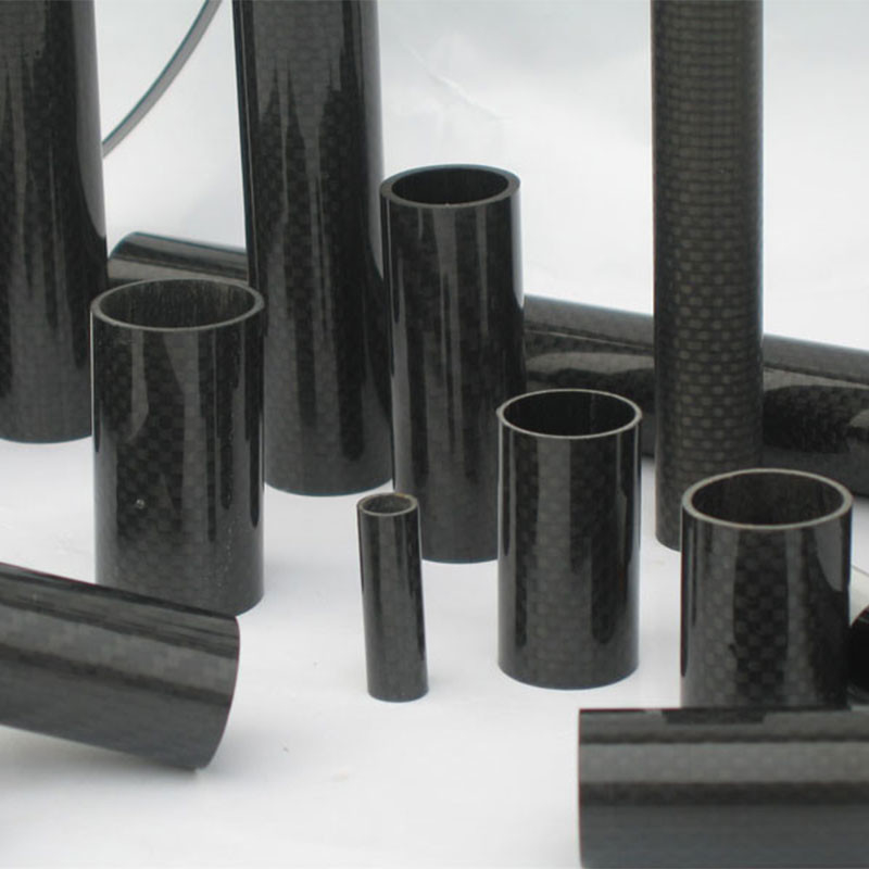 Custom 3K Plain Roll Wrapped Black Carbon Fiber Tube Lightweight