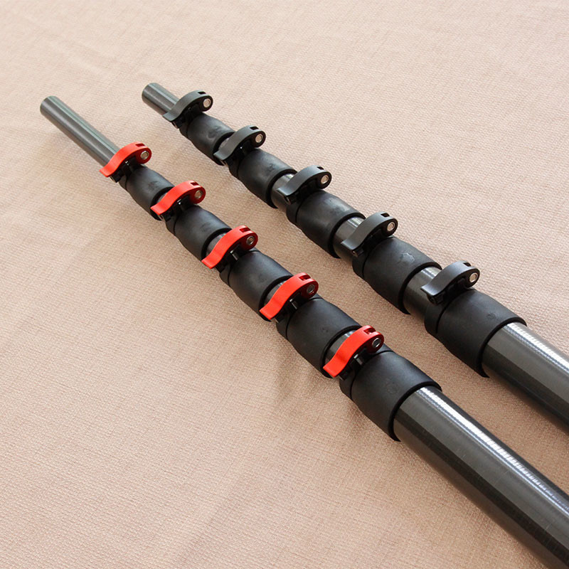 Straight Plain Glossy Carbon Fiber Telescopic Tubes Rolled Wrapping