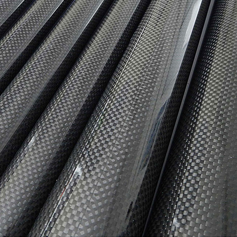 3k Weave Glossy Carbon Fiber Tubes Roll Wrapped 4mm