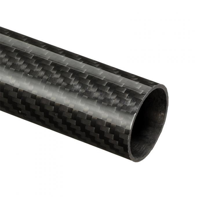 3K Roll Wrapped Carbon Fiber Tube Glossy Surface 0.3mm Thickness