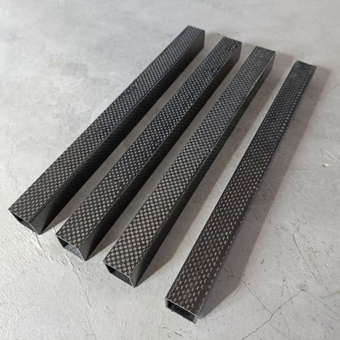 High Stiffness Carbon Fiber Rectangular Tube Plain Weaving 50x80mm